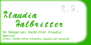 klaudia halbritter business card
